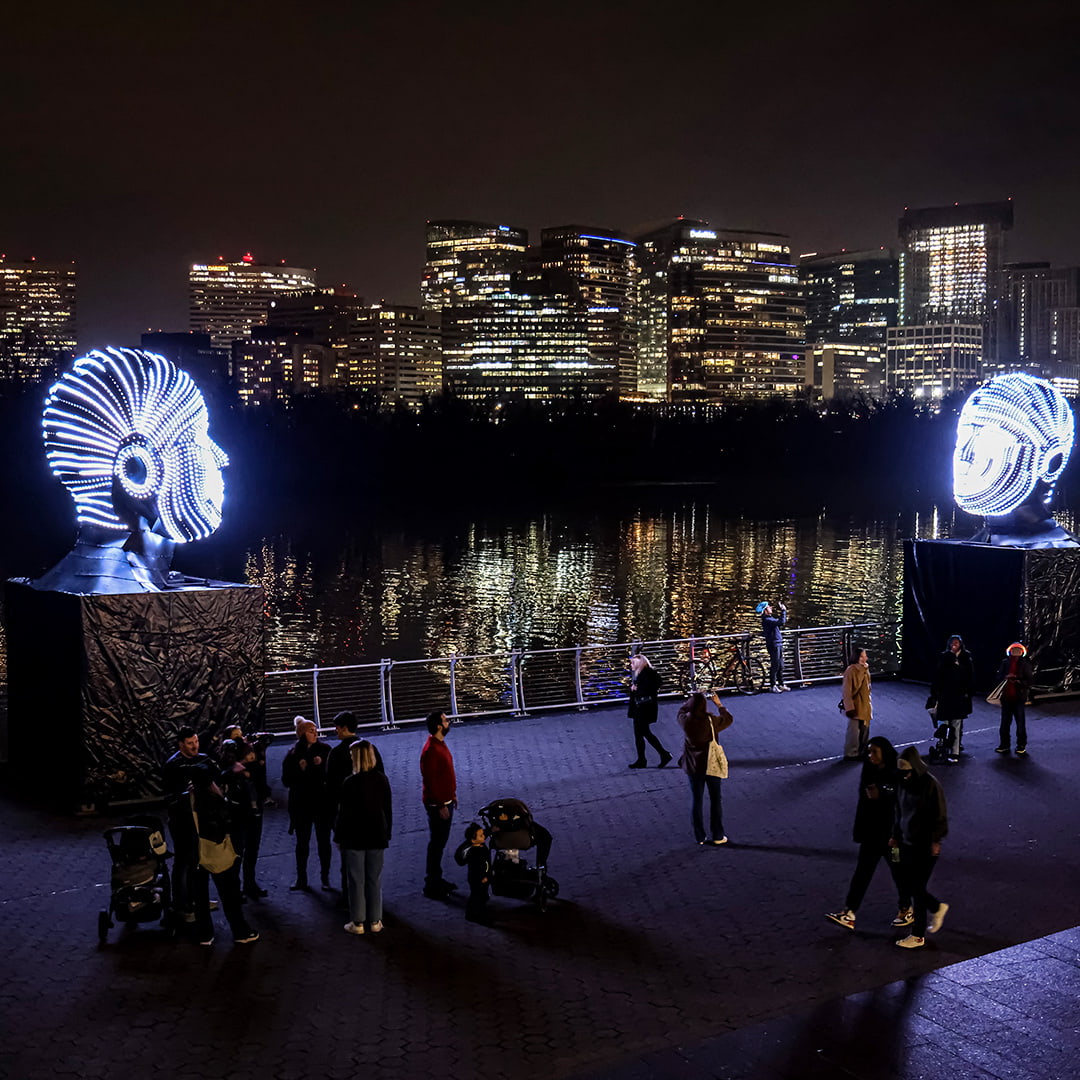 Artists collaborating in a studio
